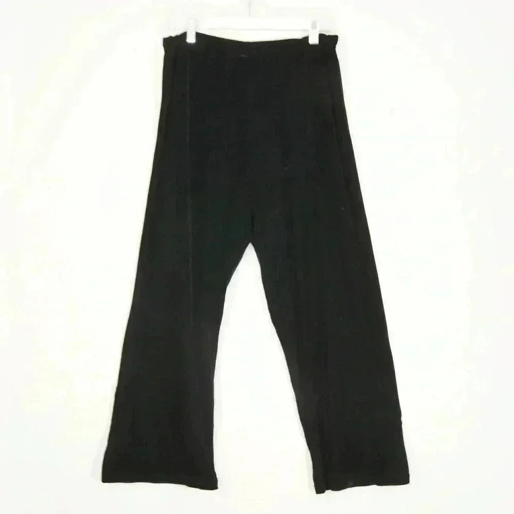 Vintage 90s Bellessa Black Strech Waist Velvet Velour Pants